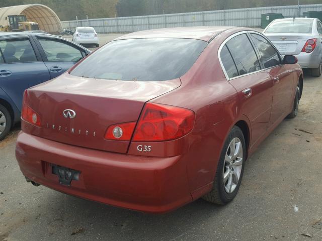 JNKCV51E76M513090 - 2006 INFINITI G35 RED photo 4