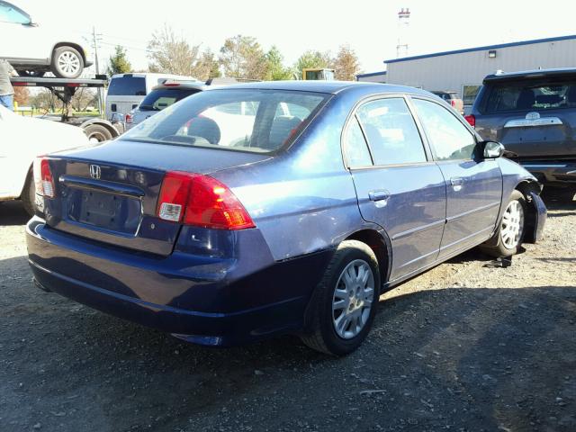 2HGES16585H554352 - 2005 HONDA CIVIC LX BLUE photo 4