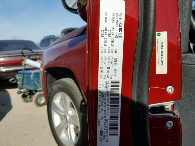 1C4NJDBBXFD240196 - 2015 JEEP COMPASS SP RED photo 10