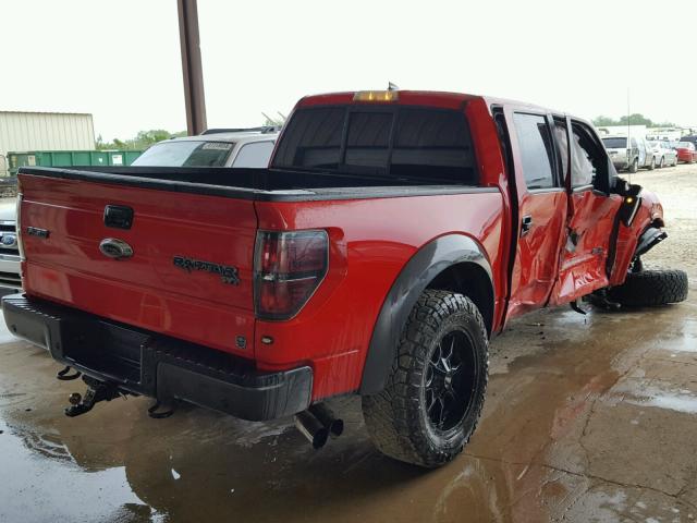 1FTFW1R6XDFB90009 - 2013 FORD F150 SVT R RED photo 4