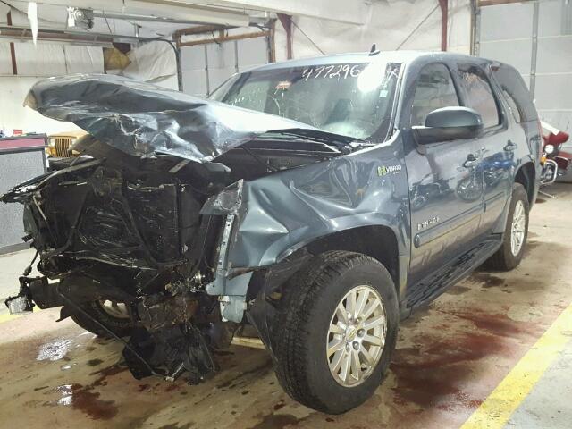 1GNFK13549R102676 - 2009 CHEVROLET TAHOE HYBR BLUE photo 2