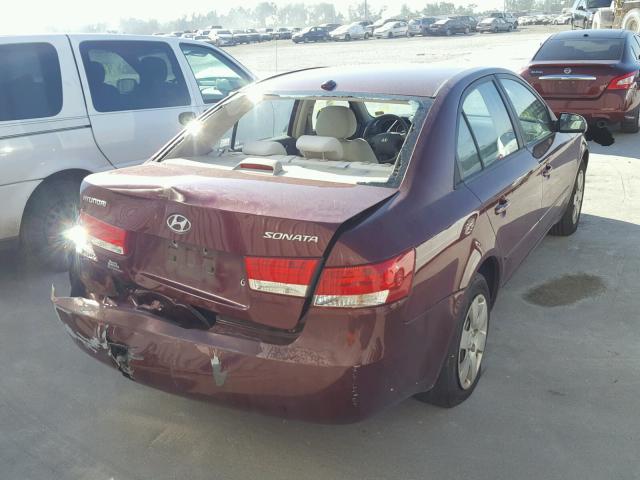 5NPET46C18H366988 - 2008 HYUNDAI SONATA GLS RED photo 4