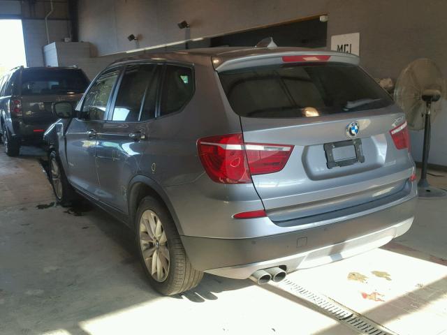 5UXWX9C57D0A13479 - 2013 BMW X3 XDRIVE2 Szary zdjęcie 3