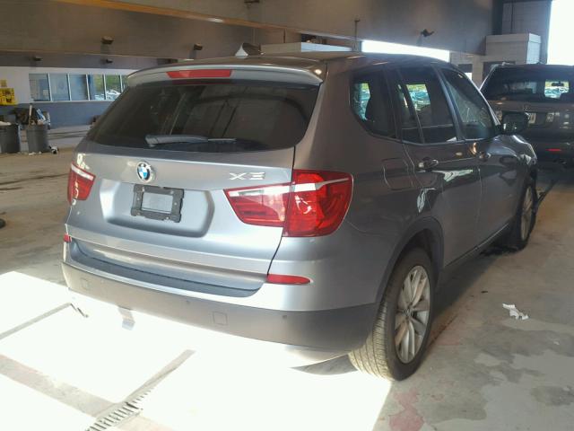 5UXWX9C57D0A13479 - 2013 BMW X3 XDRIVE2 GRAY photo 4