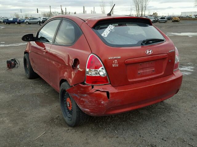 KMHCN35C57U027616 - 2007 HYUNDAI ACCENT BAS ORANGE photo 3