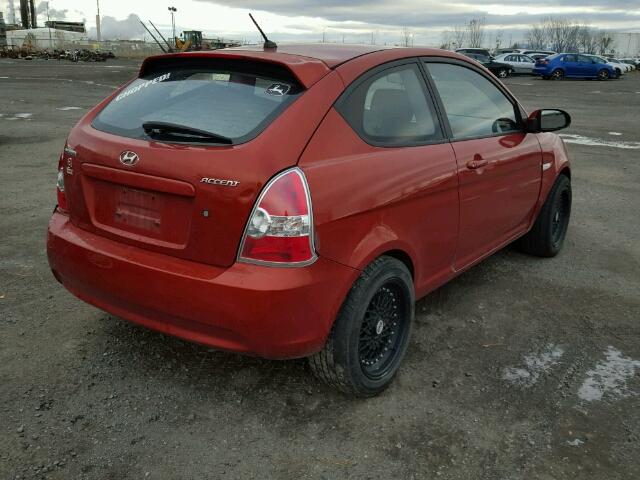 KMHCN35C57U027616 - 2007 HYUNDAI ACCENT BAS ORANGE photo 4