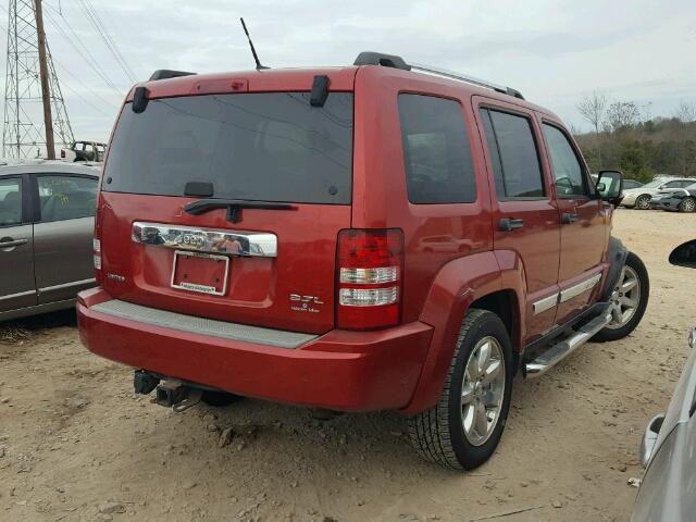 1J8GP58K78W104001 - 2008 JEEP LIBERTY LI RED photo 4