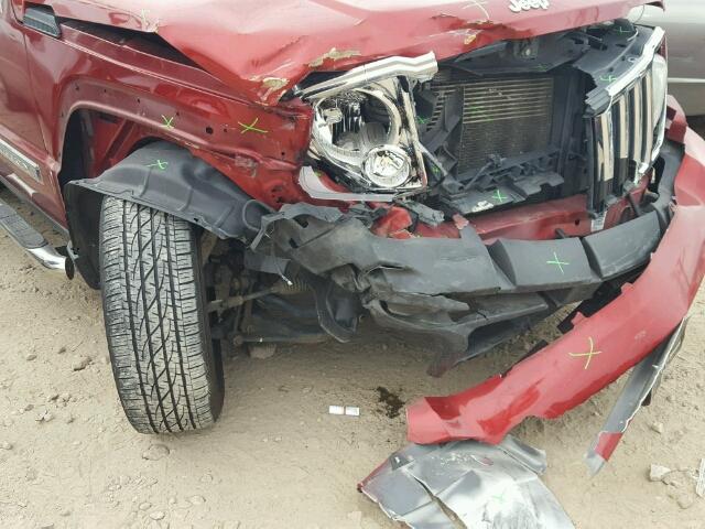 1J8GP58K78W104001 - 2008 JEEP LIBERTY LI RED photo 9