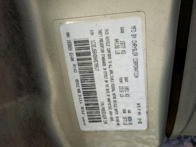 1C3EJ56H9XN570917 - 1999 CHRYSLER CIRRUS LXI GRAY photo 10