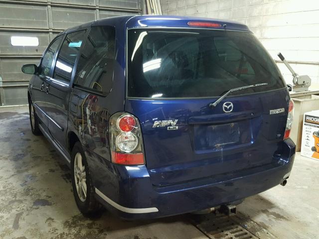 JM3LW28A460562651 - 2006 MAZDA MPV WAGON BLUE photo 3