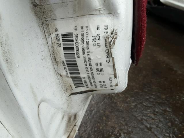 3B3XP45K4MT621246 - 1991 DODGE SHADOW WHITE photo 10