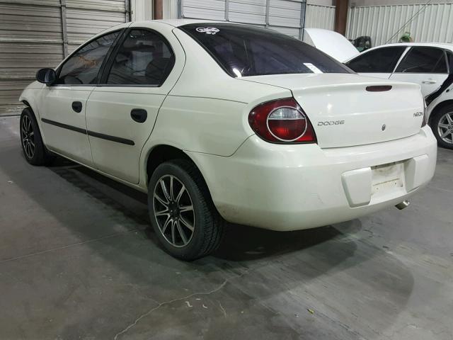 1B3ES26C25D150271 - 2005 DODGE NEON BASE WHITE photo 3