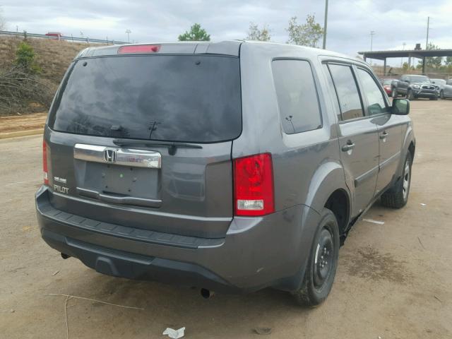 5FNYF3H26CB005301 - 2012 HONDA PILOT LX GRAY photo 4