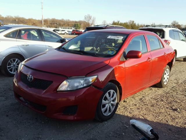 2T1BU4EE1AC264215 - 2010 TOYOTA COROLLA BA RED photo 2