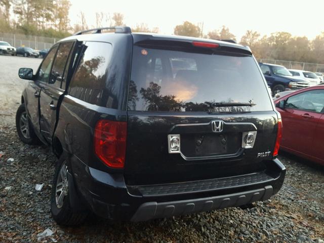 2HKYF18504H503866 - 2004 HONDA PILOT EXL BLACK photo 3