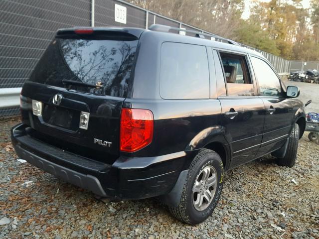 2HKYF18504H503866 - 2004 HONDA PILOT EXL BLACK photo 4