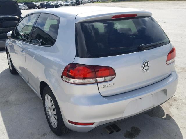 WVWBA7AJ8AW265219 - 2010 VOLKSWAGEN GOLF SILVER photo 3