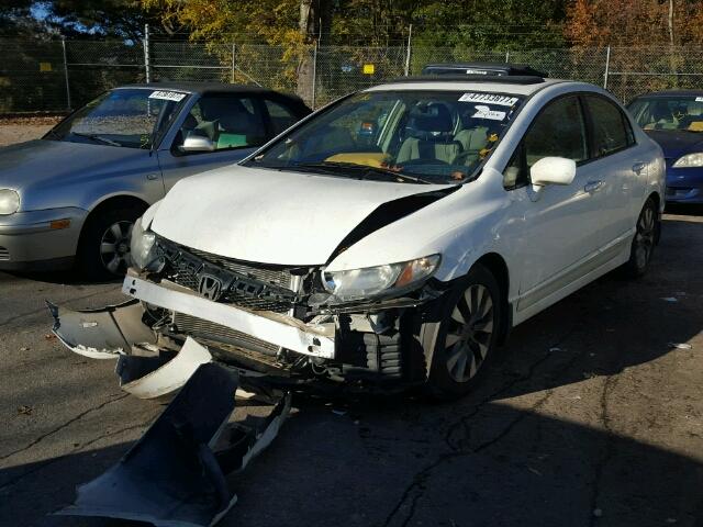 2HGFA16839H524425 - 2009 HONDA CIVIC EX WHITE photo 2