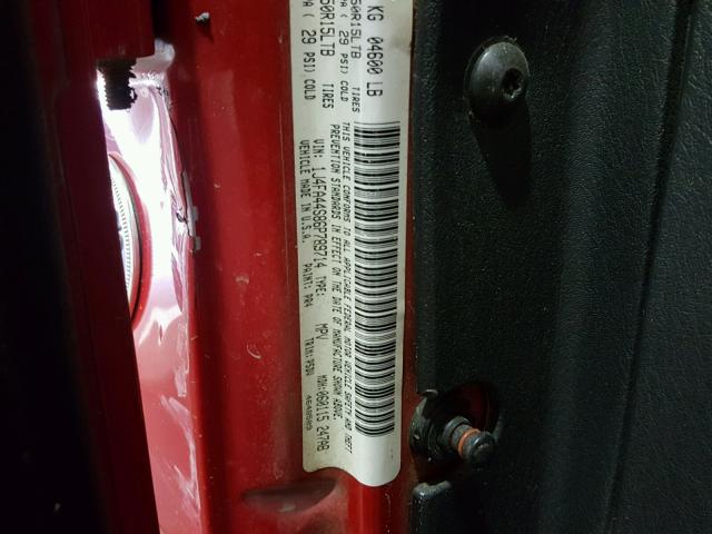 1J4FA44S86P789714 - 2006 JEEP WRANGLER / RED photo 10