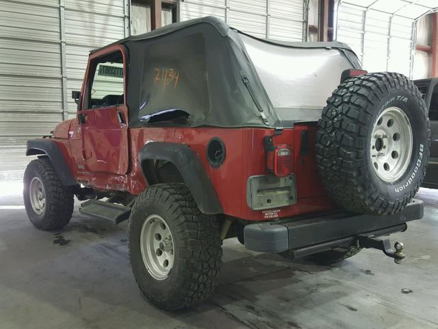 1J4FA44S86P789714 - 2006 JEEP WRANGLER / RED photo 3