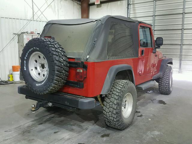 1J4FA44S86P789714 - 2006 JEEP WRANGLER / RED photo 4