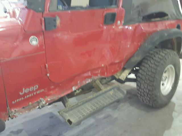 1J4FA44S86P789714 - 2006 JEEP WRANGLER / RED photo 9