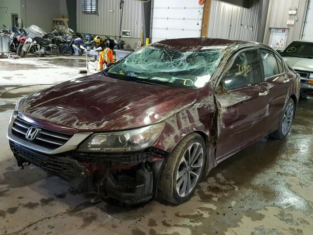 1HGCR2F51DA222095 - 2013 HONDA ACCORD SPO BURGUNDY photo 2