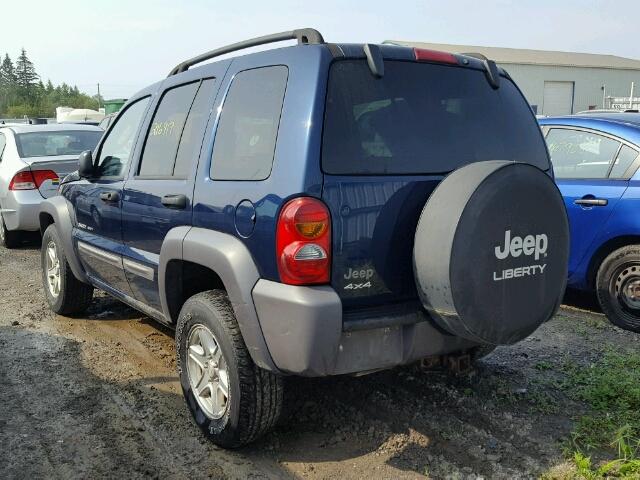 1J4GL48K43W608098 - 2003 JEEP LIBERTY SP BLUE photo 3