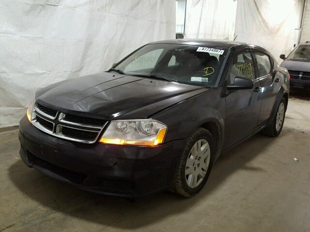 1C3CDZAB1CN128636 - 2012 DODGE AVENGER SE BLACK photo 2