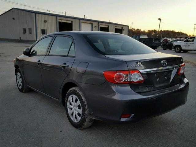 2T1BU4EE3BC752664 - 2011 TOYOTA COROLLA BA GRAY photo 3