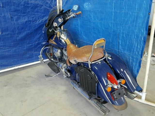 56KTCAAA9E3315283 - 2014 INDIAN MOTORCYCLE CO. CHIEFTAIN BLUE photo 3