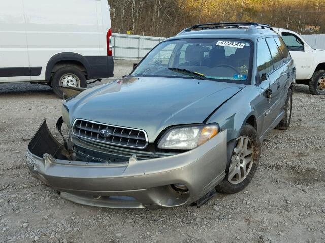 4S3BH675747641665 - 2004 SUBARU LEGACY OUT GREEN photo 2