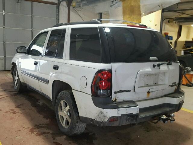 1GNDT13S122185153 - 2002 CHEVROLET TRAILBLAZE WHITE photo 3