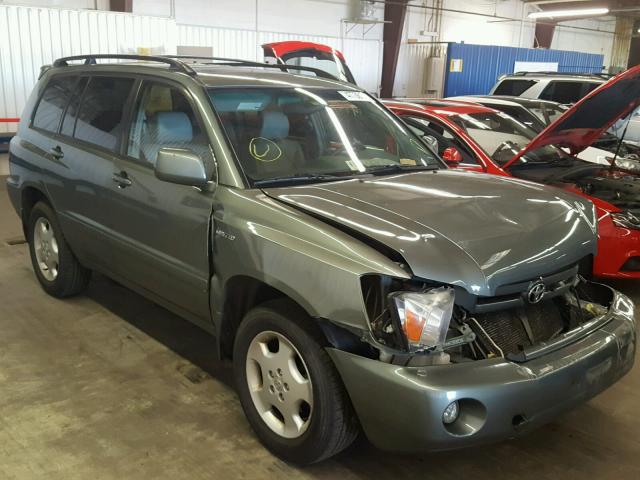 JTEEP21A950103568 - 2005 TOYOTA HIGHLANDER GREEN photo 1