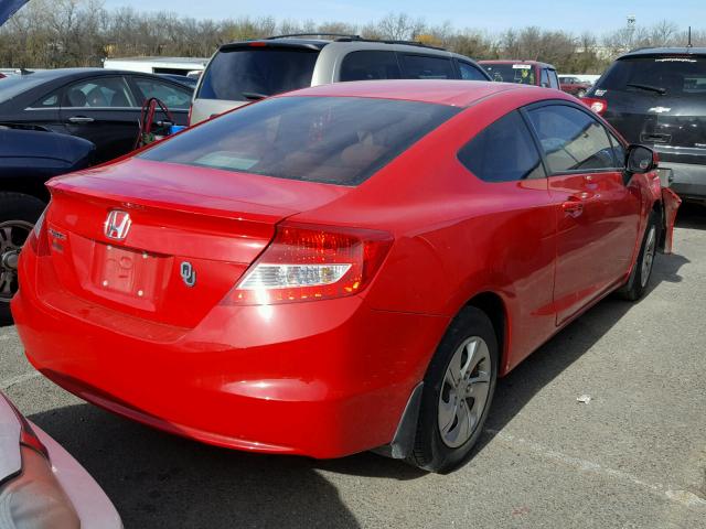 2HGFG3B56DH501073 - 2013 HONDA CIVIC LX RED photo 4