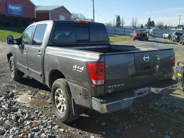 1N6AA07B24N545647 - 2004 NISSAN TITAN XE GRAY photo 3