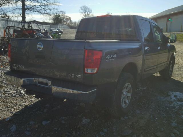 1N6AA07B24N545647 - 2004 NISSAN TITAN XE GRAY photo 4