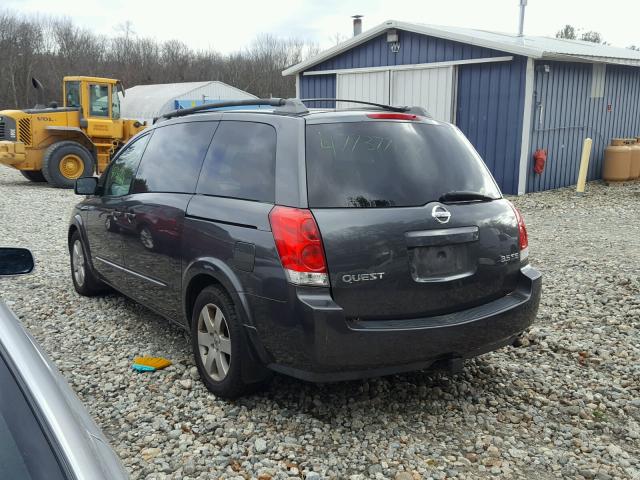 5N1BV28U74N353935 - 2004 NISSAN QUEST S GRAY photo 3