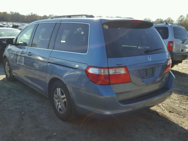 5FNRL38415B061521 - 2005 HONDA ODYSSEY EX BLUE photo 3