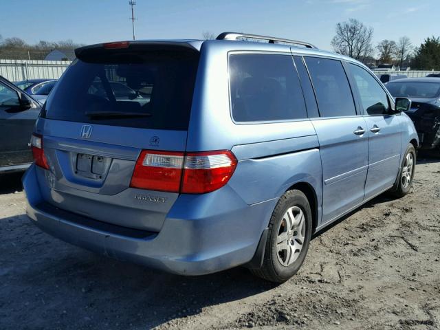 5FNRL38415B061521 - 2005 HONDA ODYSSEY EX BLUE photo 4