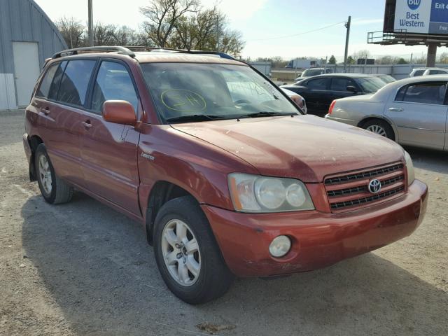 JTEHF21A110033736 - 2001 TOYOTA HIGHLANDER MAROON photo 1