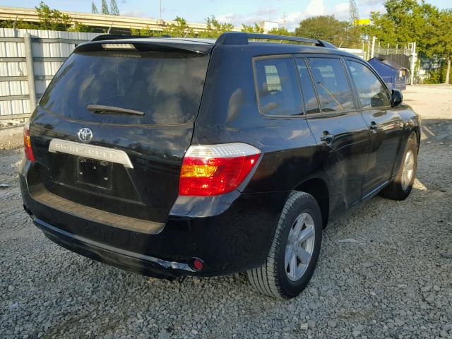 5TDZK3EH4AS001491 - 2010 TOYOTA HIGHLANDER BLACK photo 4