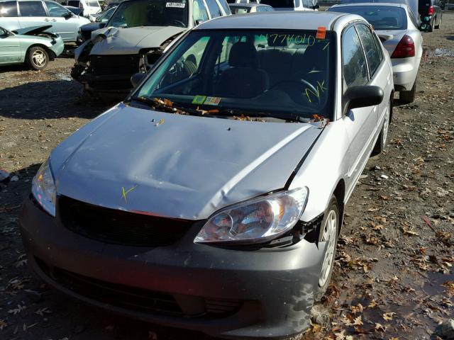 1HGES16505L030454 - 2005 HONDA CIVIC LX GRAY photo 2