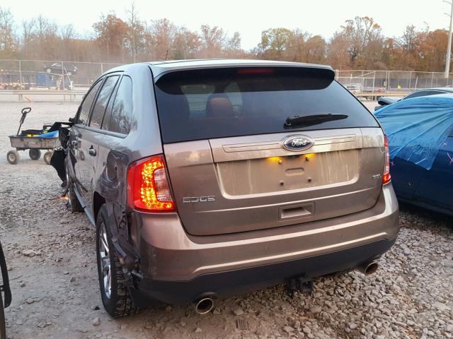 2FMDK3JC0DBC40705 - 2013 FORD EDGE SEL CHARCOAL photo 3