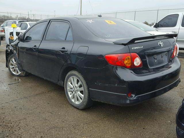 2T1BU40E39C067842 - 2009 TOYOTA COROLLA BA BLACK photo 3