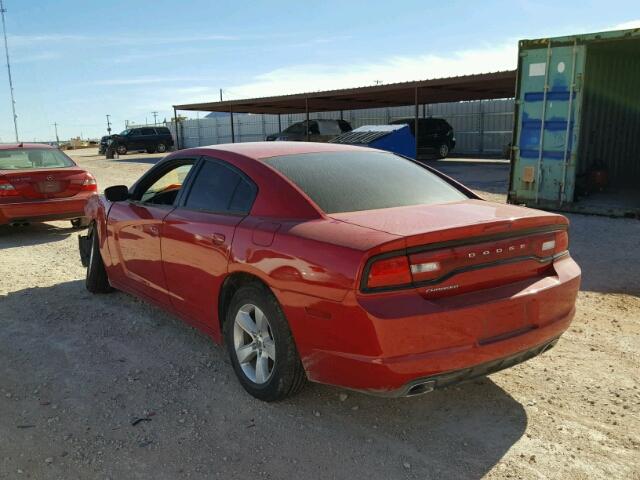 2C3CDXBG5CH259995 - 2012 DODGE CHARGER SE RED photo 3