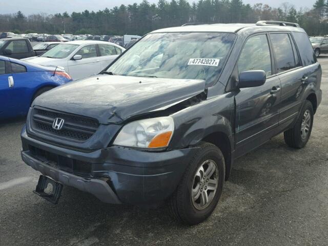 2HKYF185X4H510694 - 2004 HONDA PILOT EXL GRAY photo 2