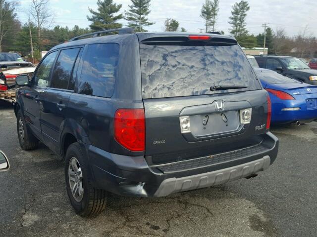 2HKYF185X4H510694 - 2004 HONDA PILOT EXL GRAY photo 3