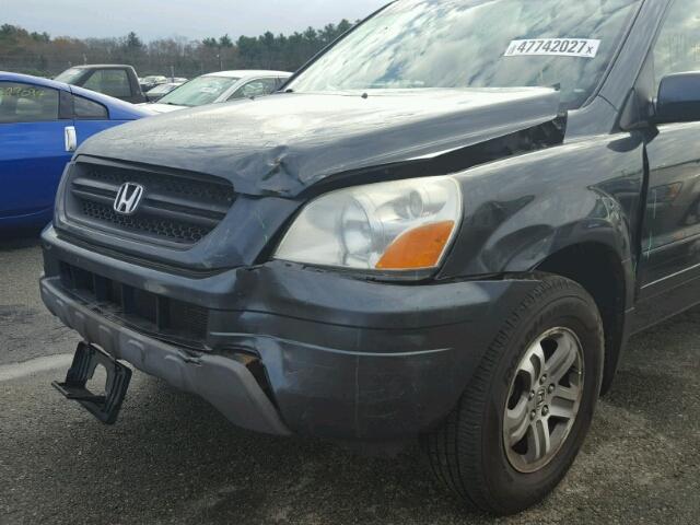 2HKYF185X4H510694 - 2004 HONDA PILOT EXL GRAY photo 9