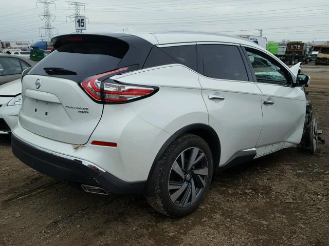 5N1AZ2MH3FN275231 - 2015 NISSAN MURANO S WHITE photo 4